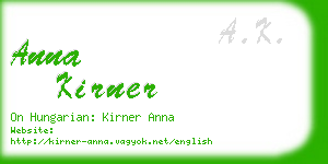 anna kirner business card